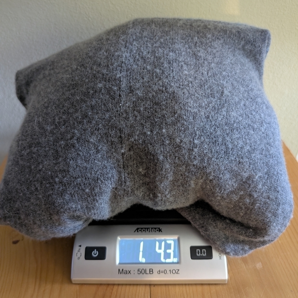 Gray Open Front Cardigan with Patterned Hem - Picture 12 of 16